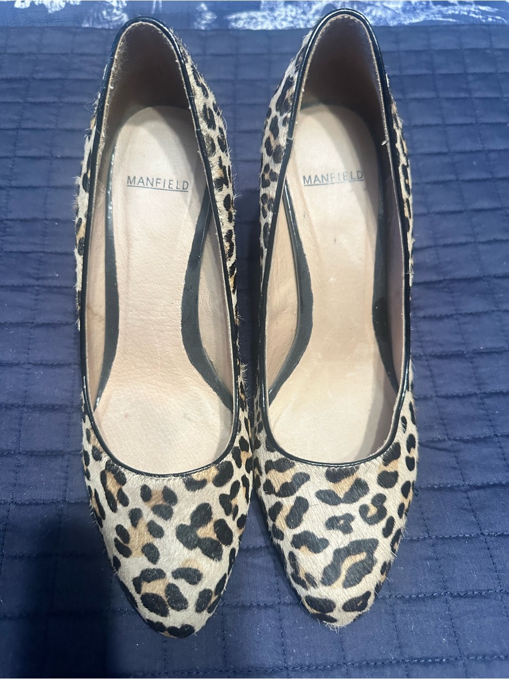 Leopard Print Women's Pumps - Tan and Black